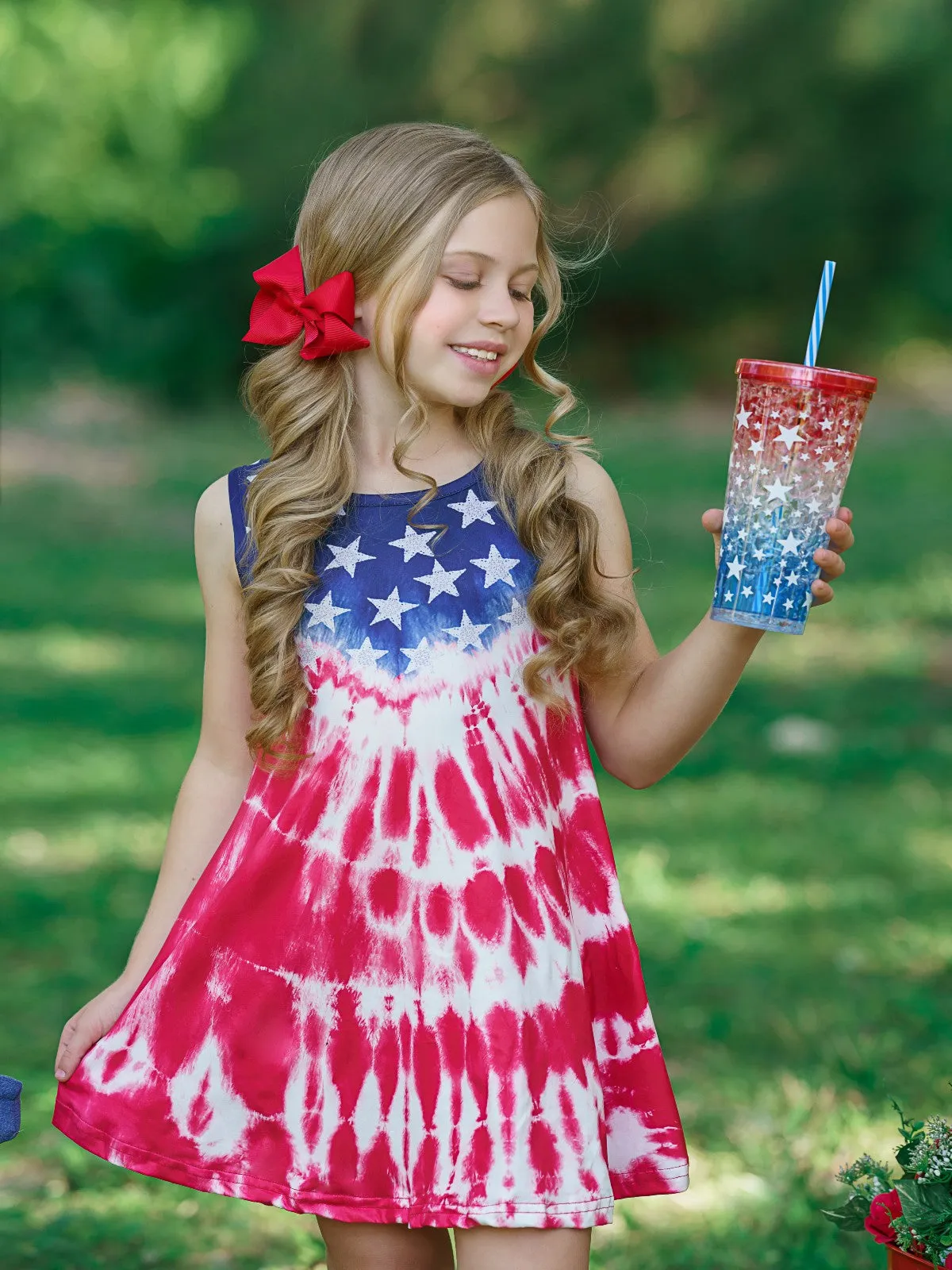 Stars In My Boho Stripes Tie Dye Sundress