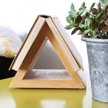 Stylish Triangular Wooden Book Holder For Study Table/Office Table By Miza