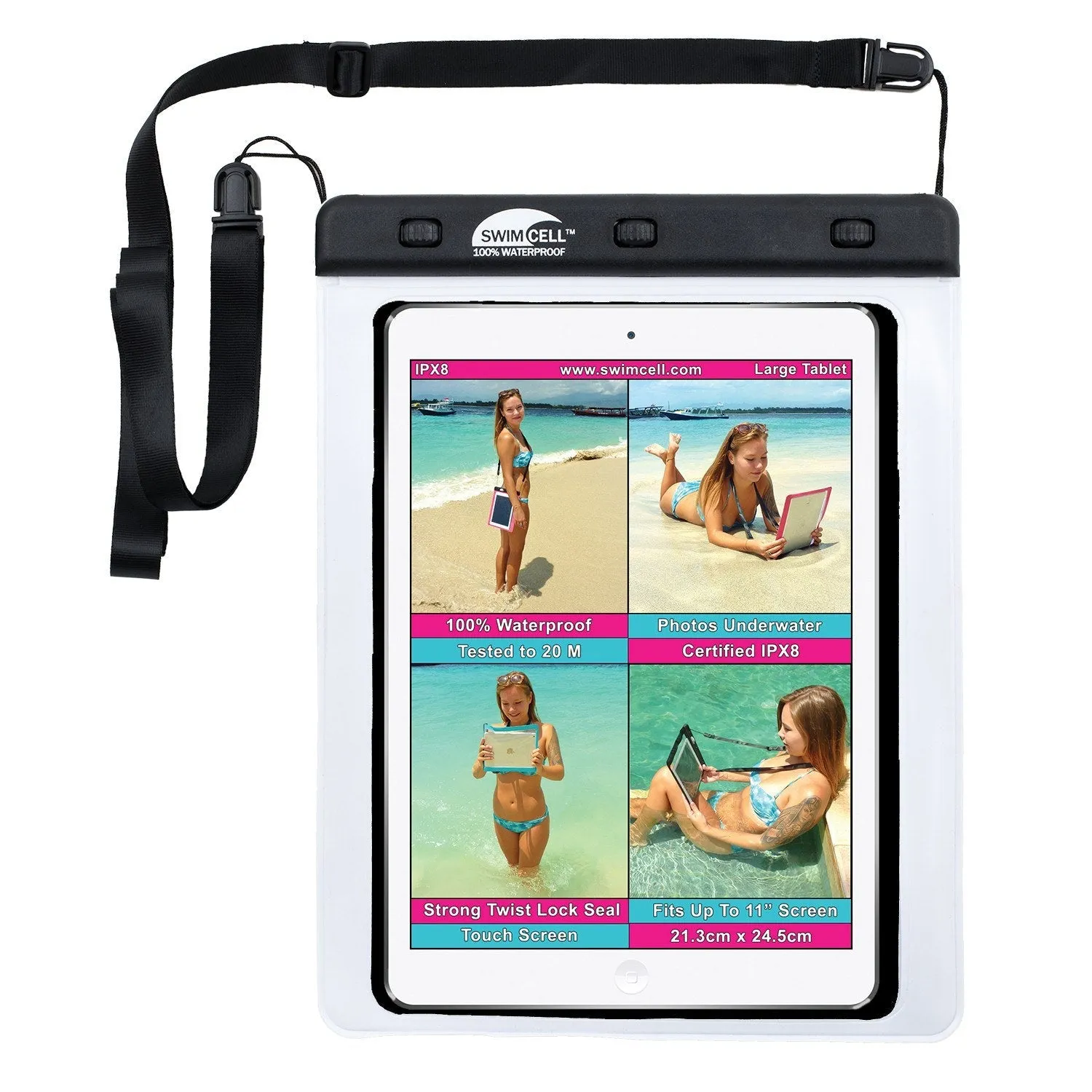 SwimCell Waterproof Tablet Case - Large (up to 21 x 24cm)