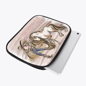 Tablet Sleeve, Howdy, Cowgirl and Horse, Blonde Hair, Blue Eyes