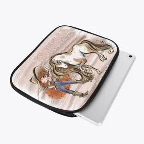 Tablet Sleeve - Howdy, Cowgirl and Horse, Red Curly Hair, Brown Eyes