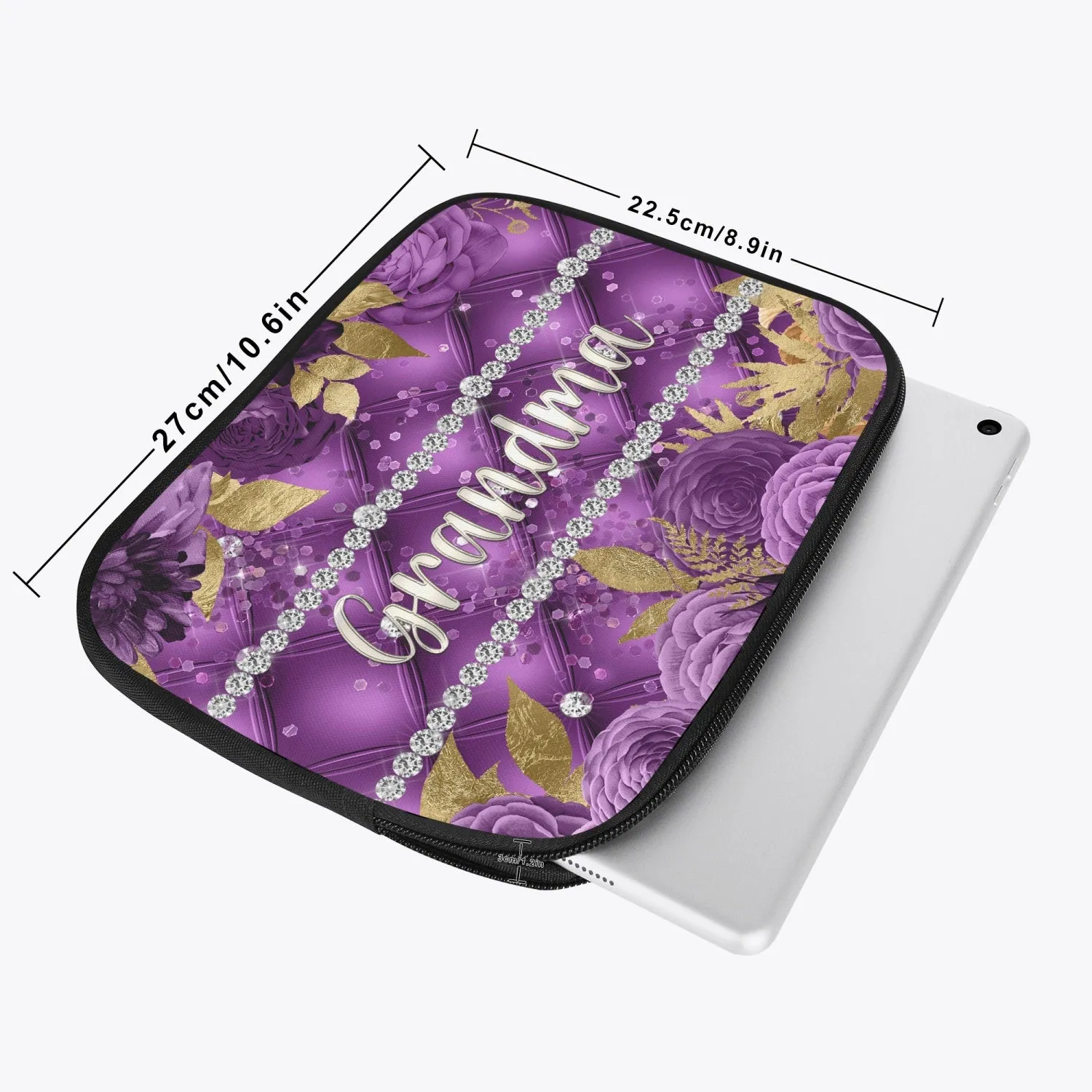 Tablet Sleeve - Purple Floral - Grandma