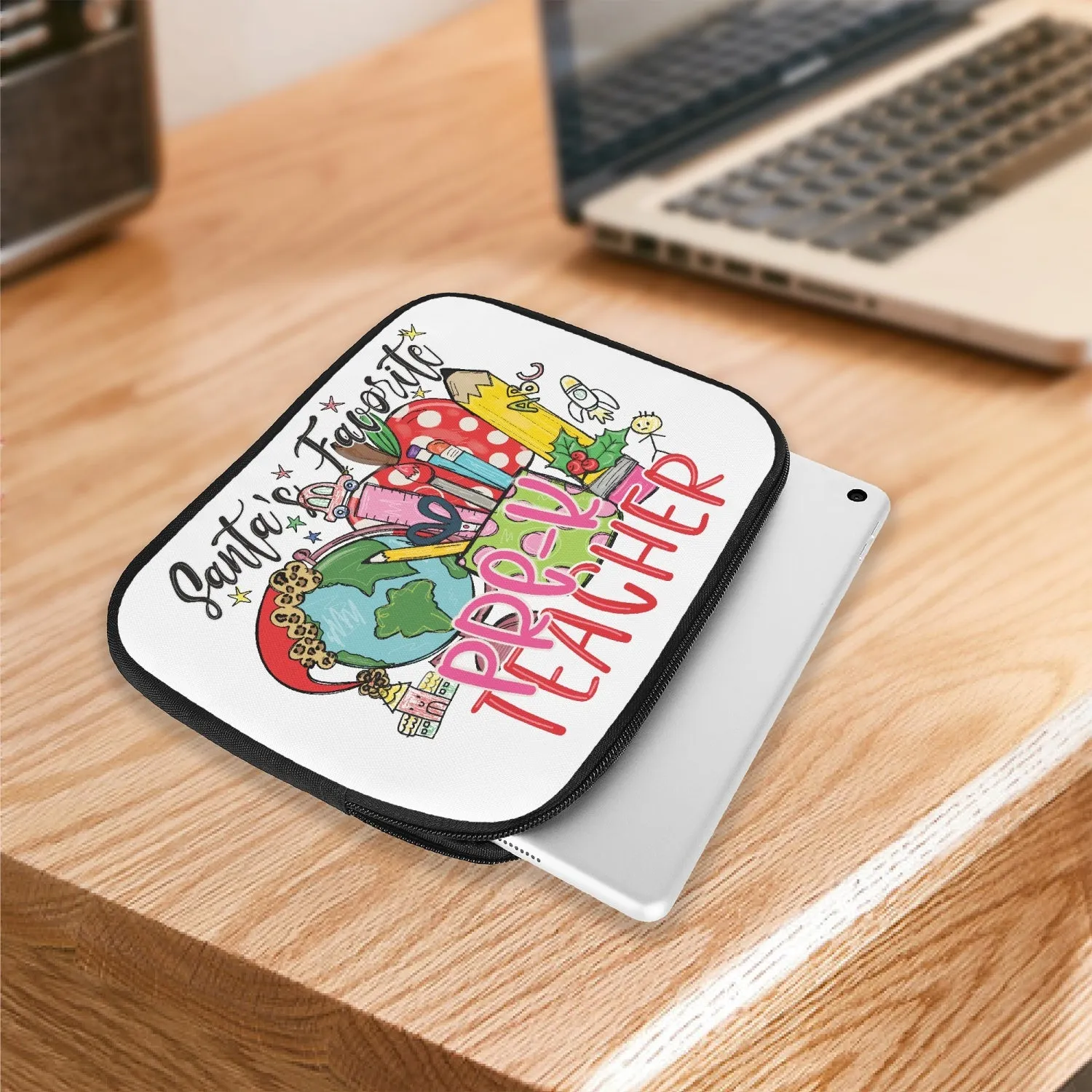 Tablet Sleeve - Santa's Favorite Pre-K Teacher, awd-548