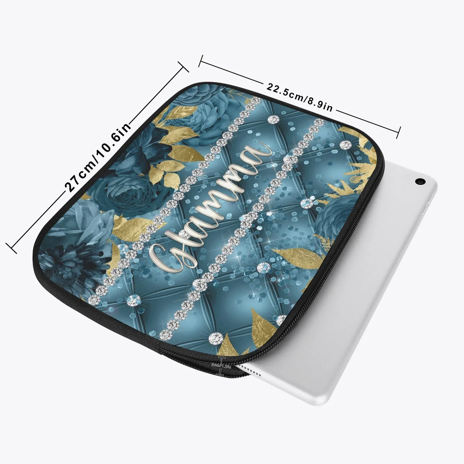 Tablet Sleeve - Teal Floral - Glamma