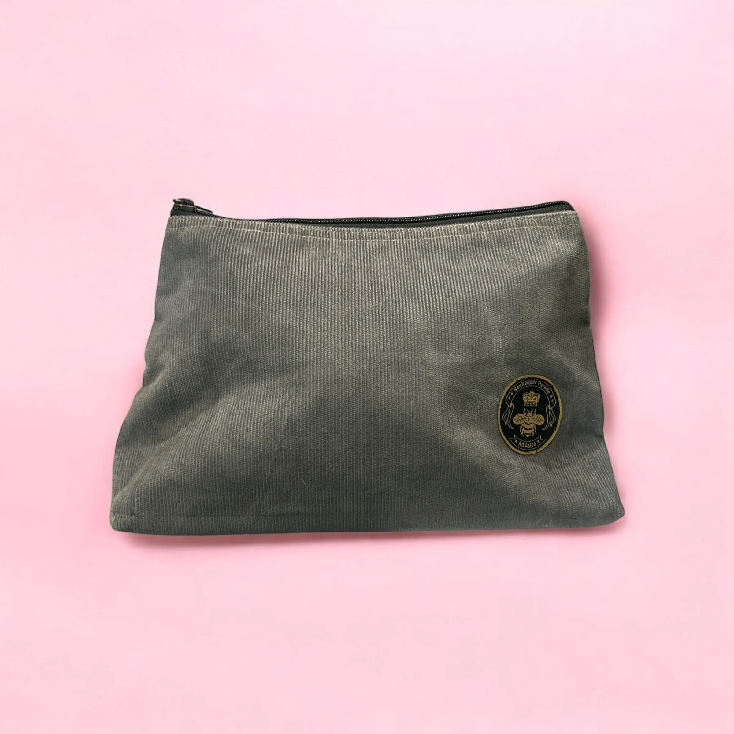 THE PANDA GREY CORDUROY Large Toiletry   Makeup Bag