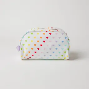 Tiny Hearts Seersucker Traveler Toiletry Bag