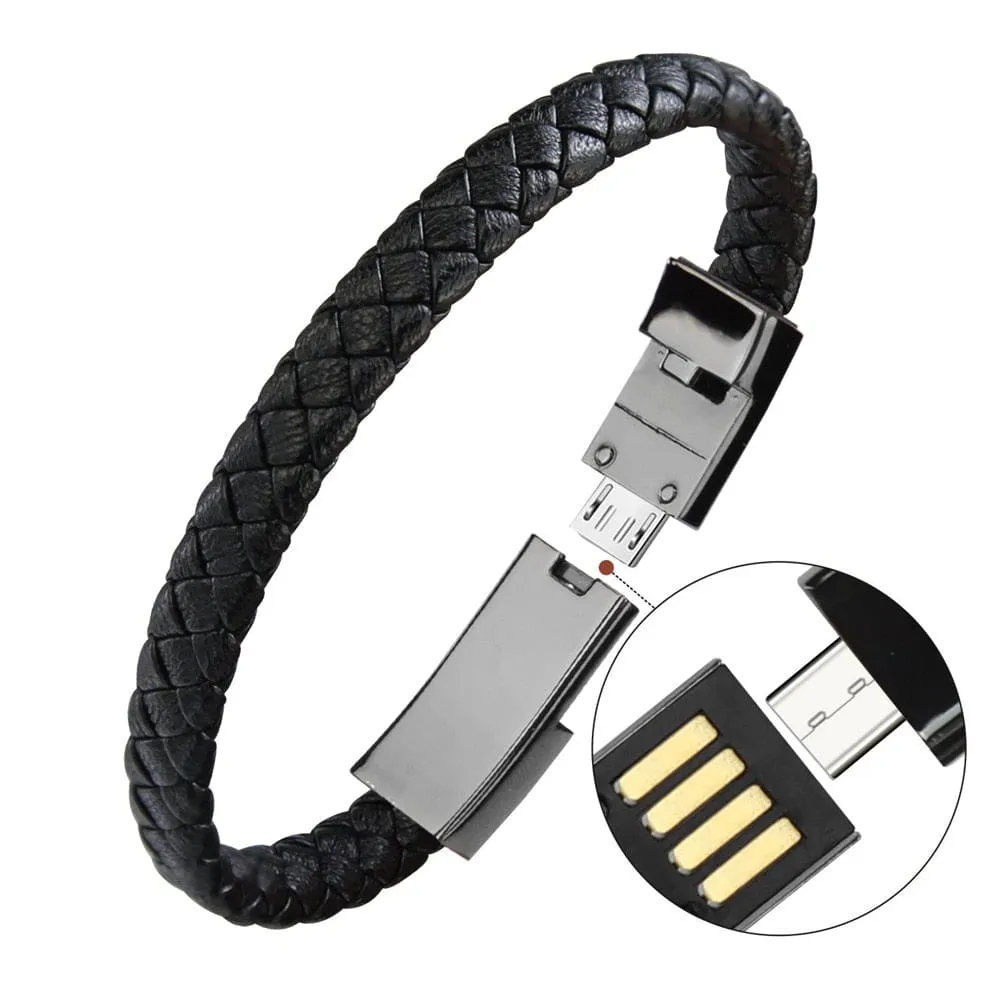 Unisex USB Charging Micro Cable Bracelet