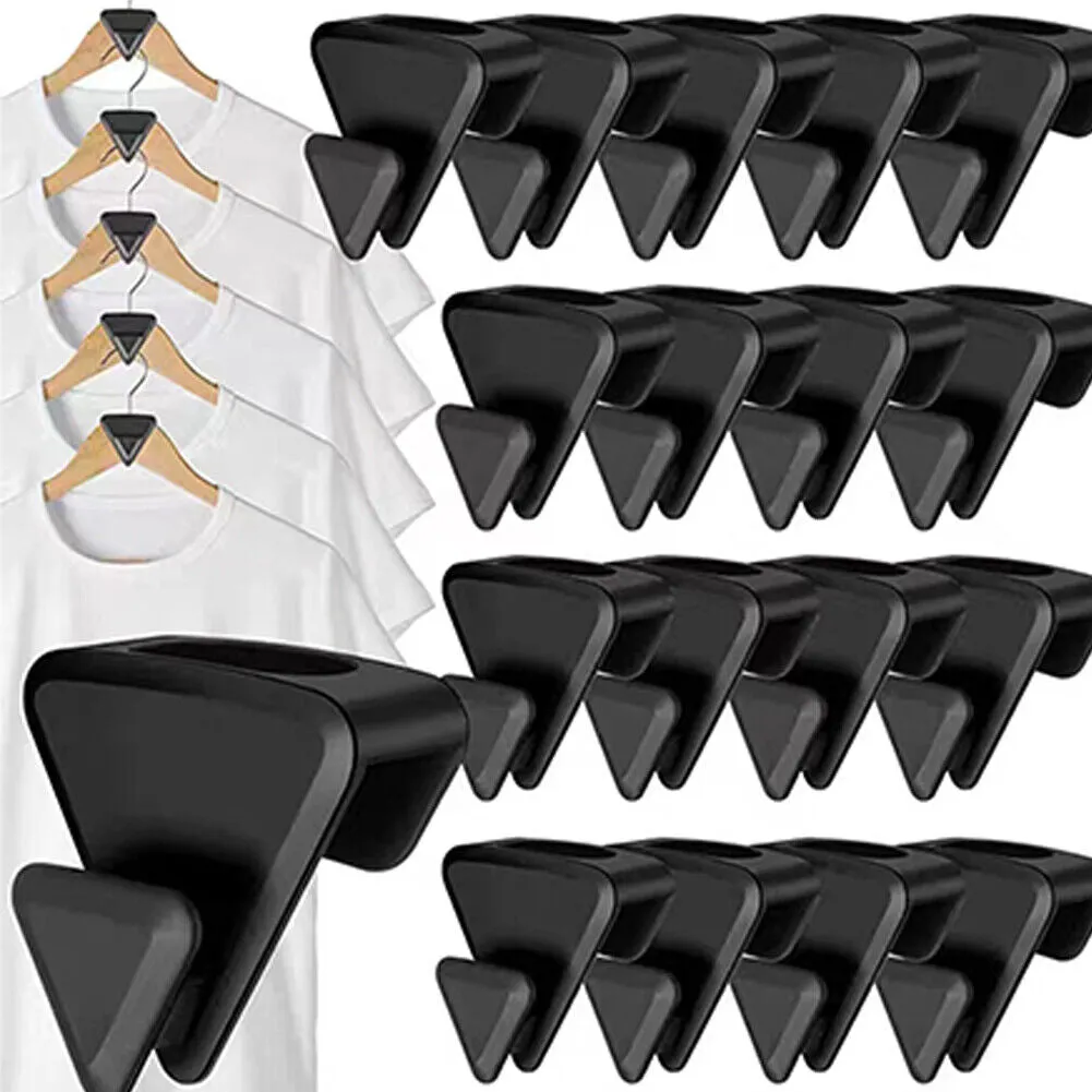 US 18-36 Pack Durable Space Triangles Ultra Premium Hanger Hooks Triple Closet