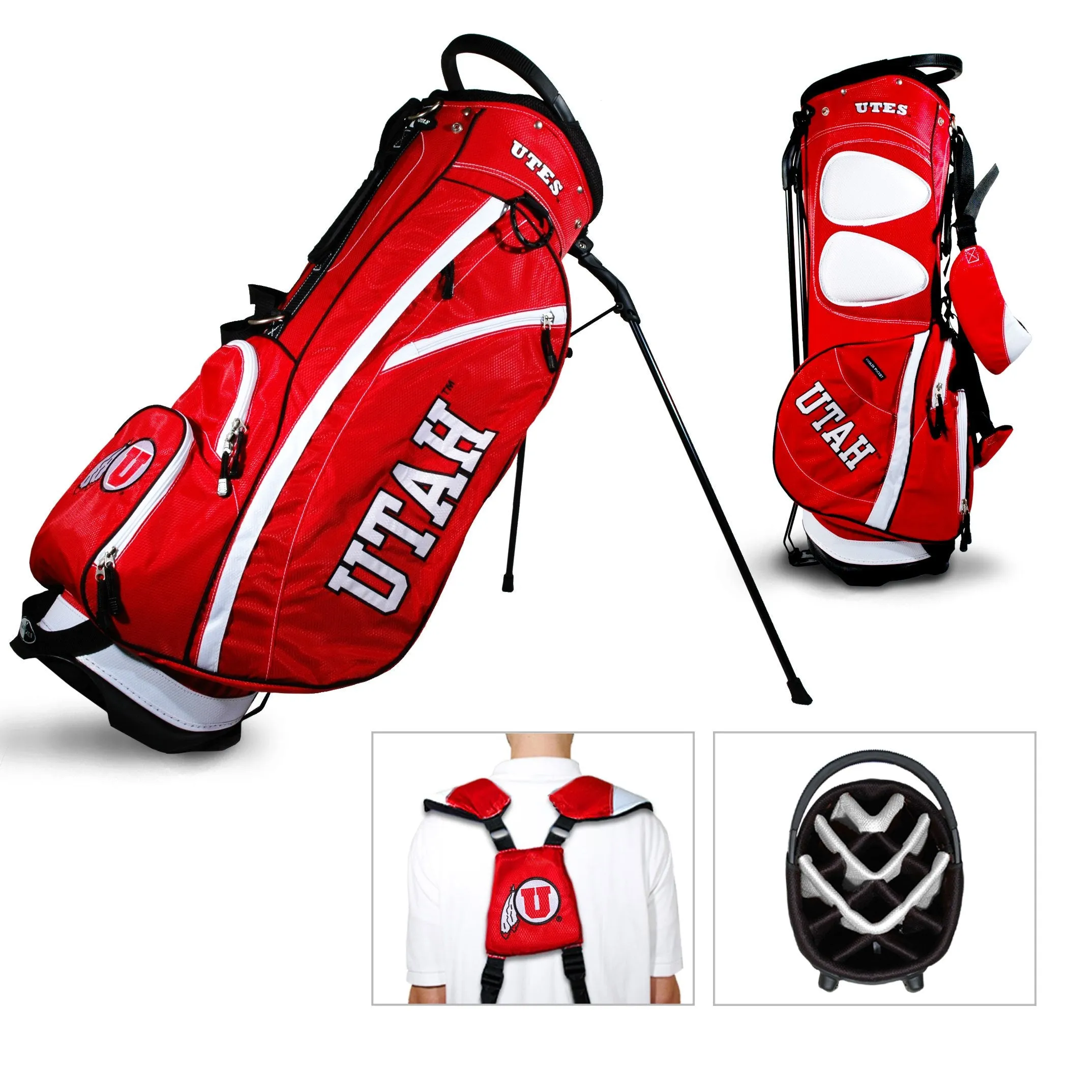 Utah Utes Team Golf Fairway Lightweight 14-Way Top Golf Club Stand Bag