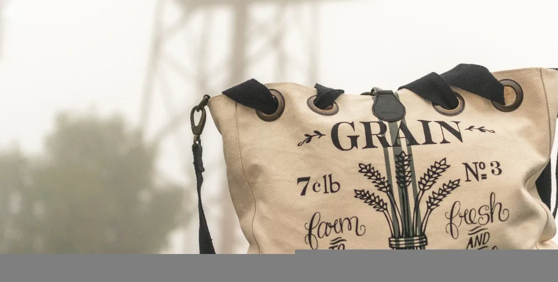 Vintage Grain Feed & Seed Sack Canvas Tote/Crossbody Bag