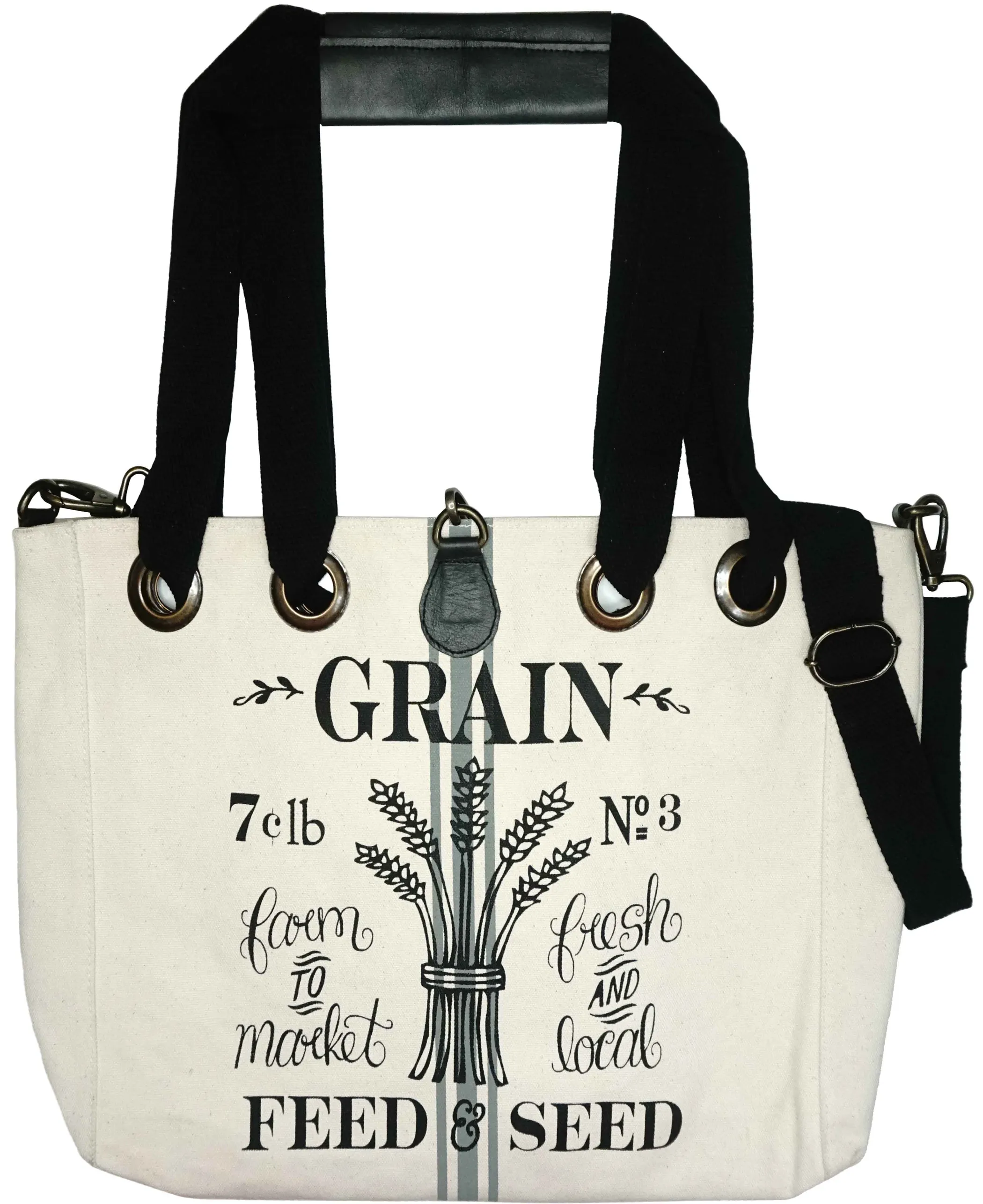 Vintage Grain Feed & Seed Sack Canvas Tote/Crossbody Bag