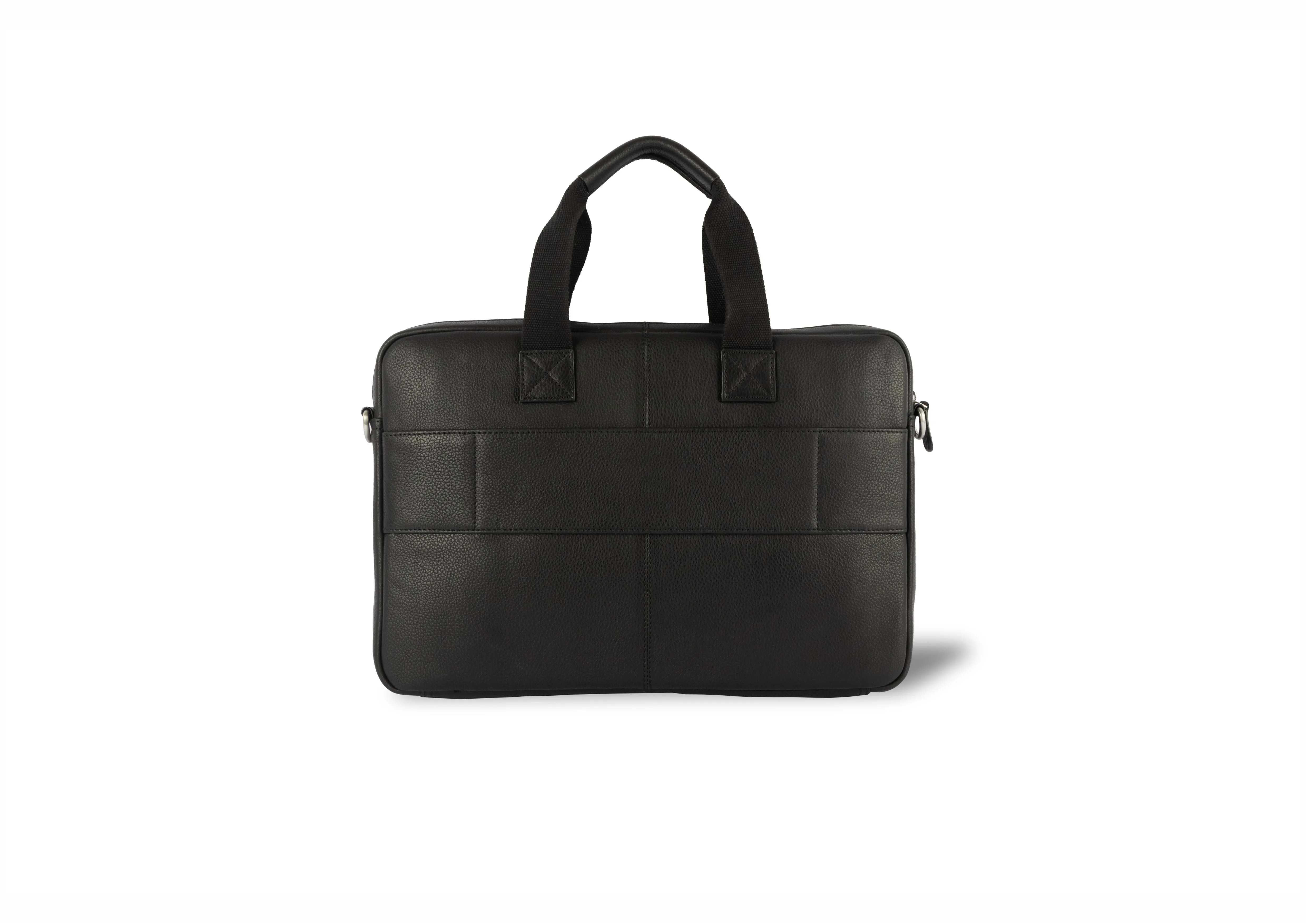 Walter Leather Laptop Bag - Black