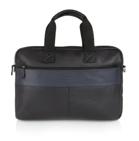 Walter Leather Laptop Bag - Black