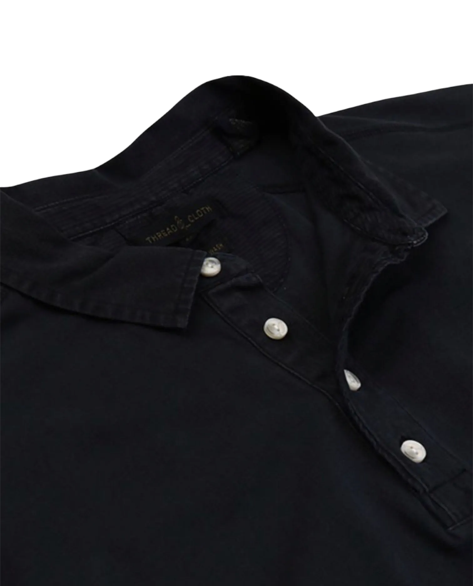 Washed Vintage Polo Long Sleeve - Black