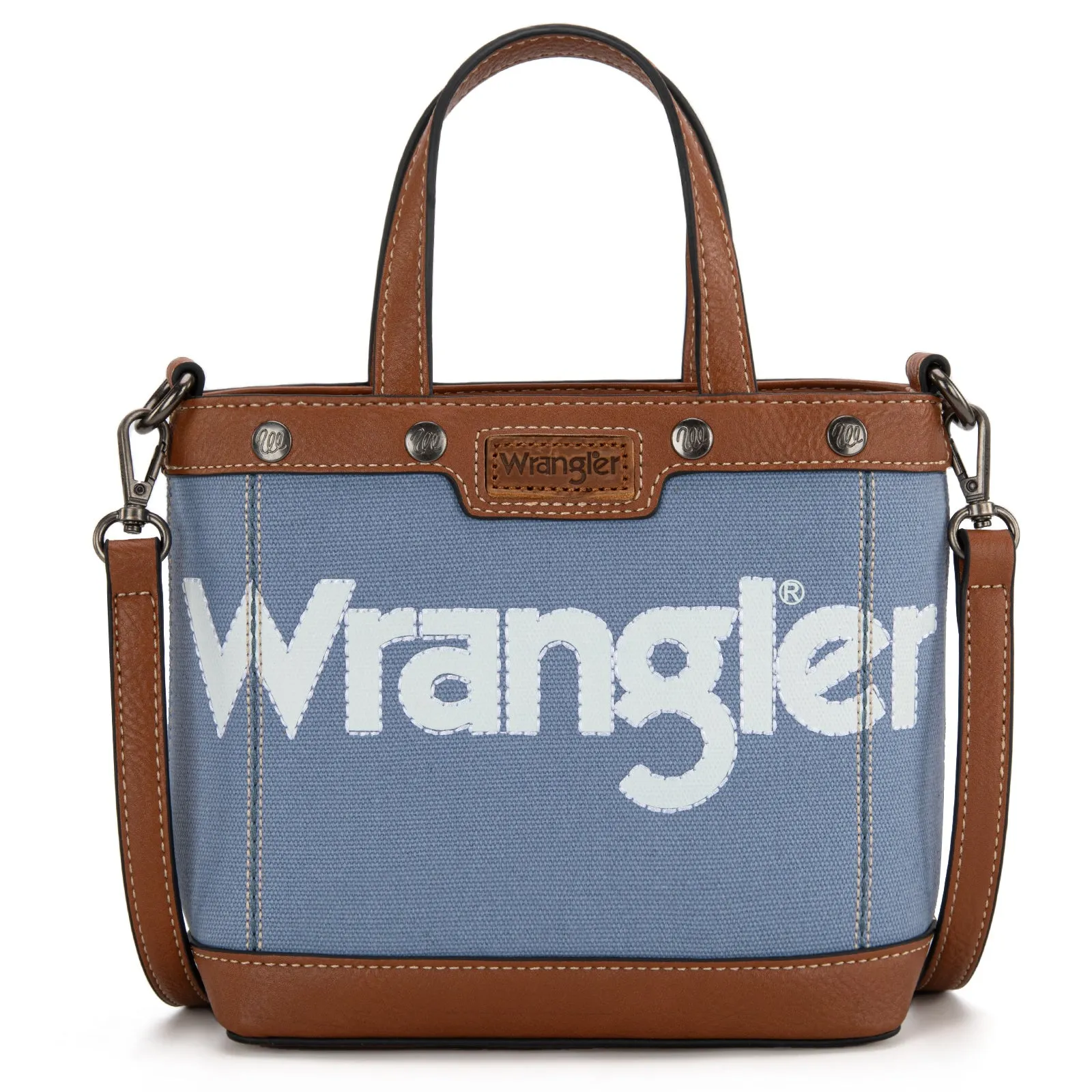 WG142-2005  Wrangler Canvas Mini Top Handle Tote//Crossbody - Jean