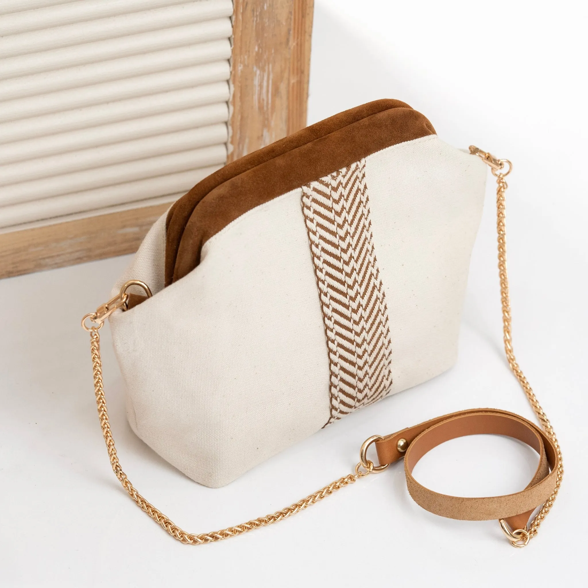 White Canvas Clutch Bag