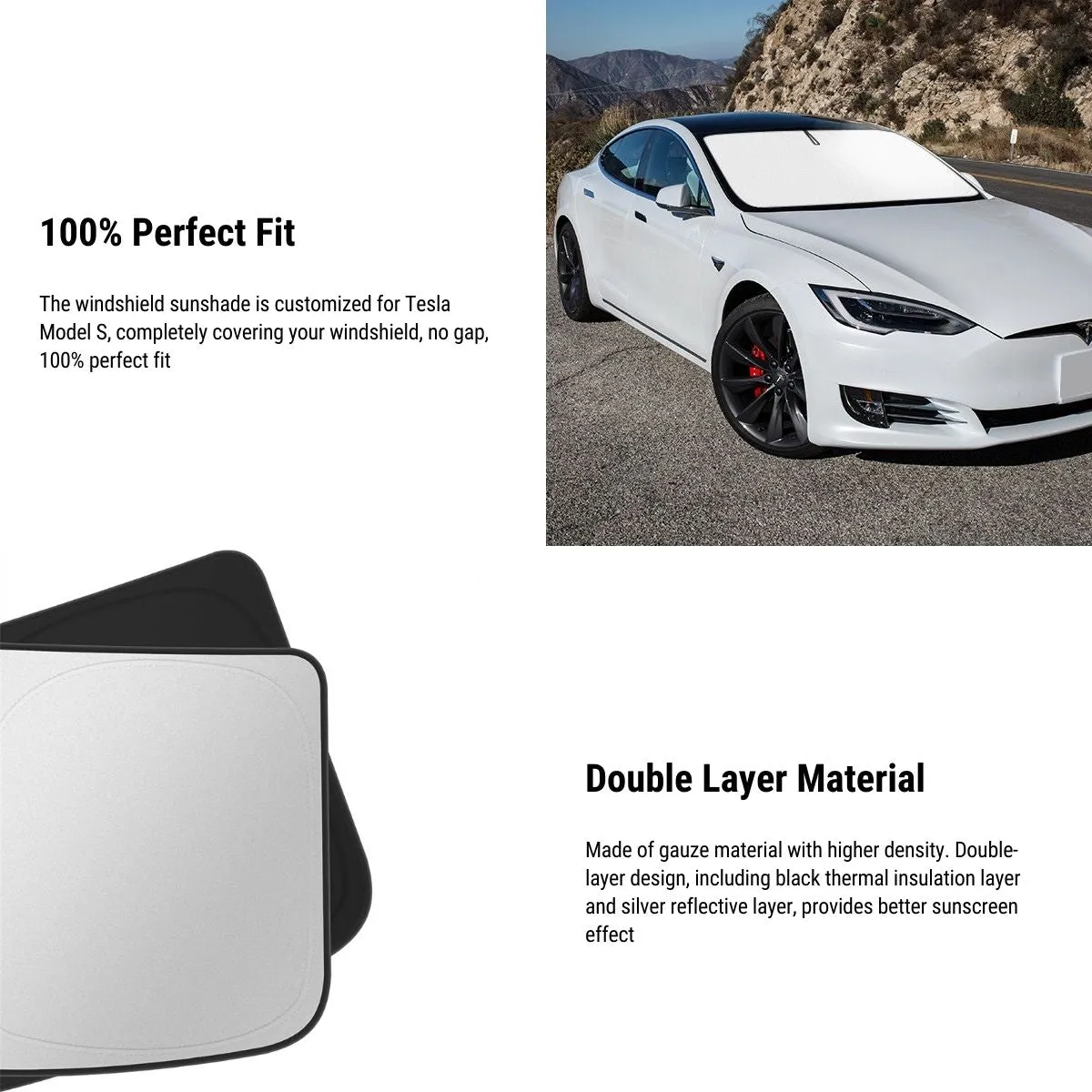 Windshield Sunshade for Tesla Model S 2016-2024