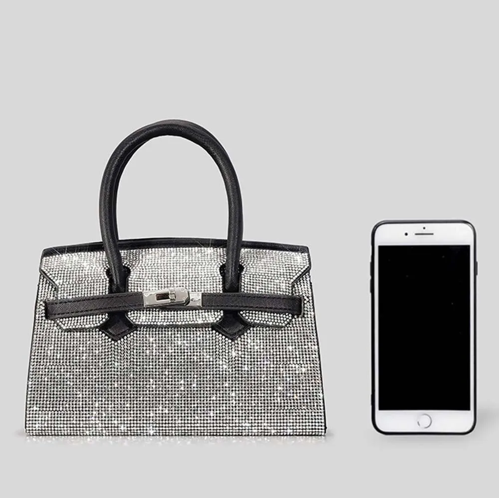 Winnal Crystal Padlock Style Top Handle Bag