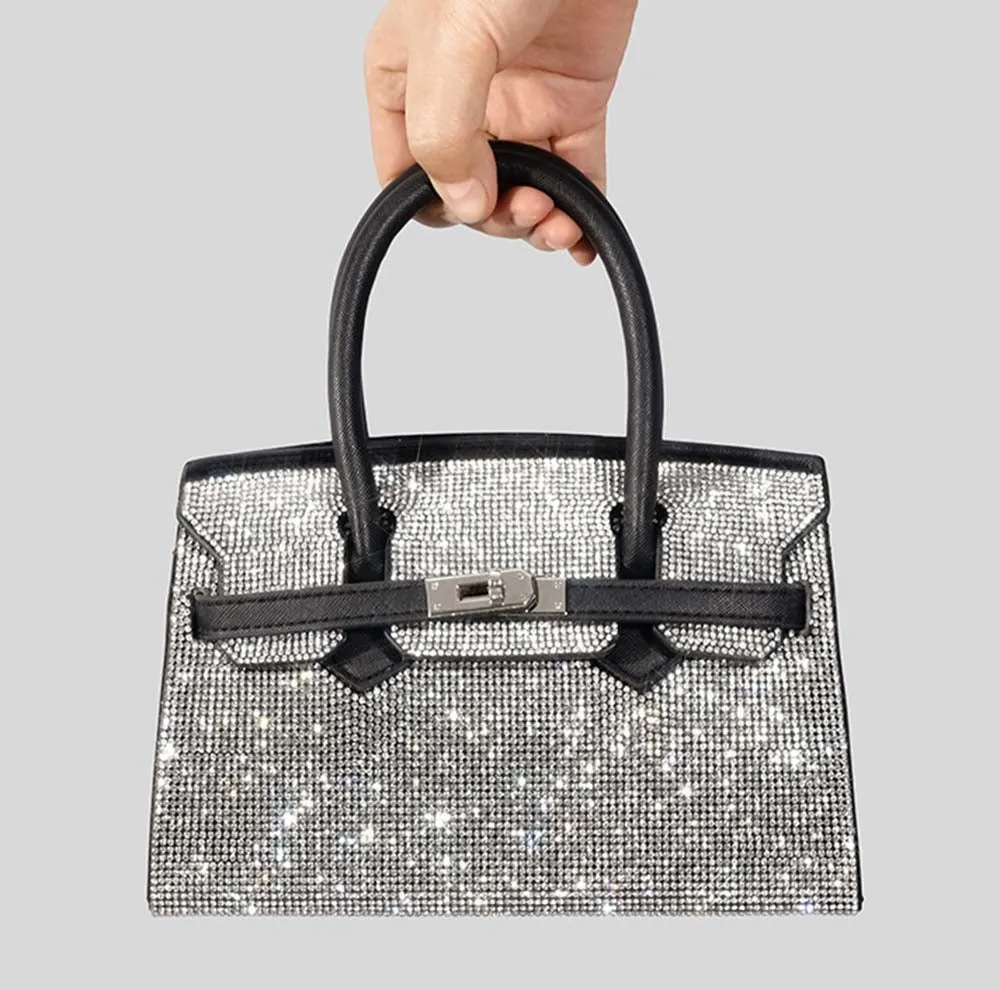 Winnal Crystal Padlock Style Top Handle Bag