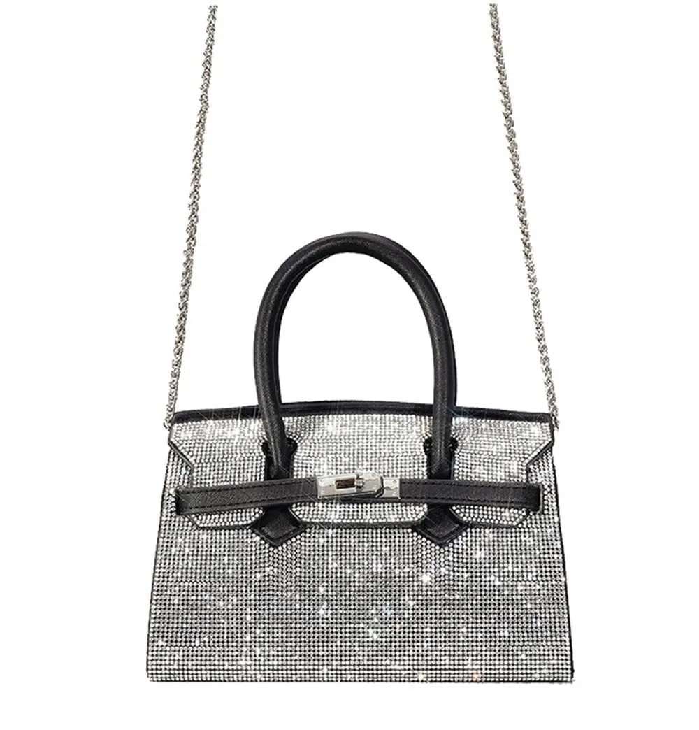 Winnal Crystal Padlock Style Top Handle Bag