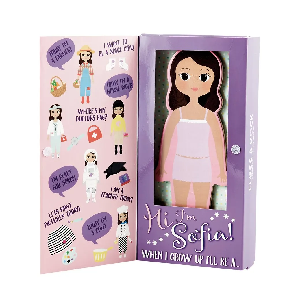 Wooden Magnetic Dress Up Doll / Sofia