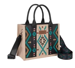 Wrangler Aztec Embroidered Tote Crossbody Black-WG2214-8120BK