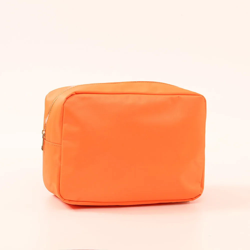 X-Large Nylon Zippered Cosmetic Bag - Assorted Colors