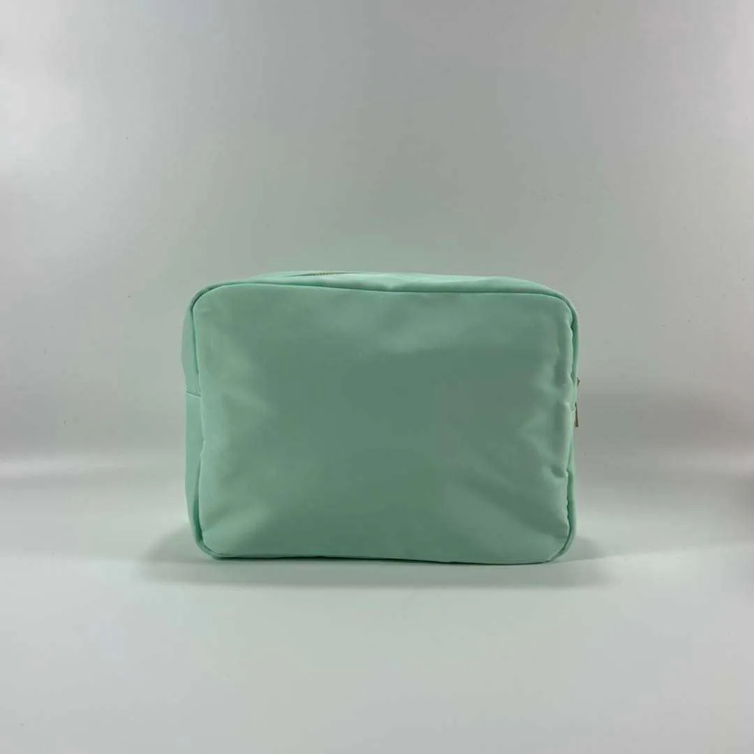 X-Large Nylon Zippered Cosmetic Bag - Assorted Colors