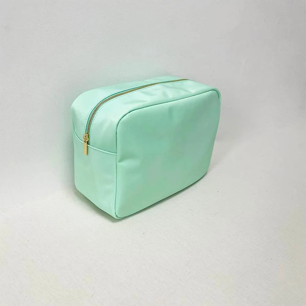 X-Large Nylon Zippered Cosmetic Bag - Assorted Colors