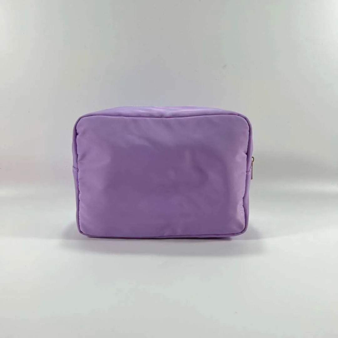 X-Large Nylon Zippered Cosmetic Bag - Assorted Colors